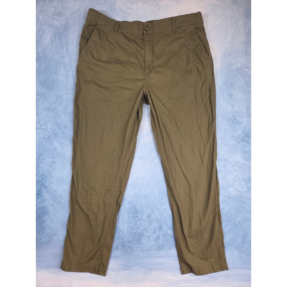 Eddie Bauer Top Out Men's Ripstop Pants 40x30 Olive Green Stretch Hiking